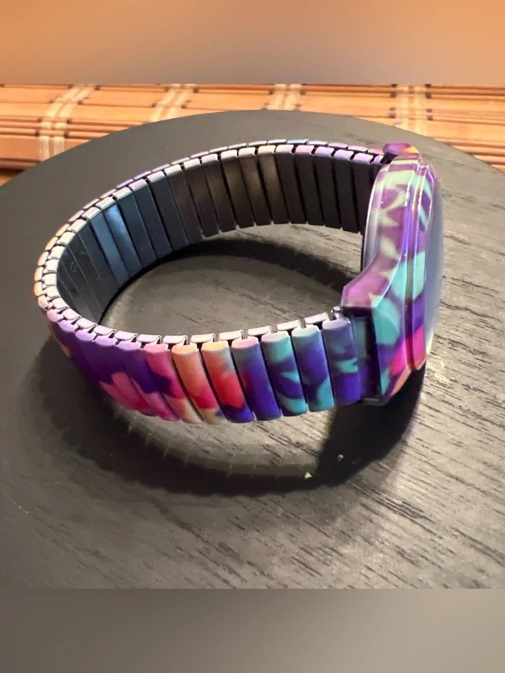 Purple Multi-Color Stretch Band Analog Watch‼️needs new battery‼️